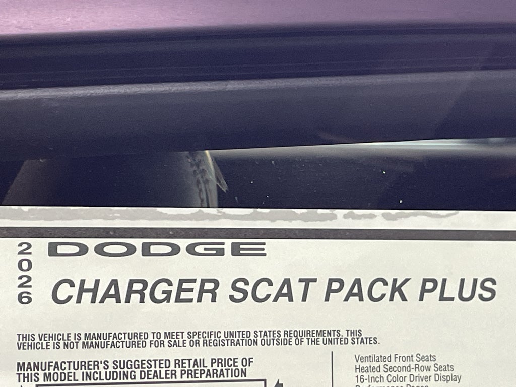 2026 Dodge Charger CHARGER SCAT PACK PLUS 2-DOOR AWD